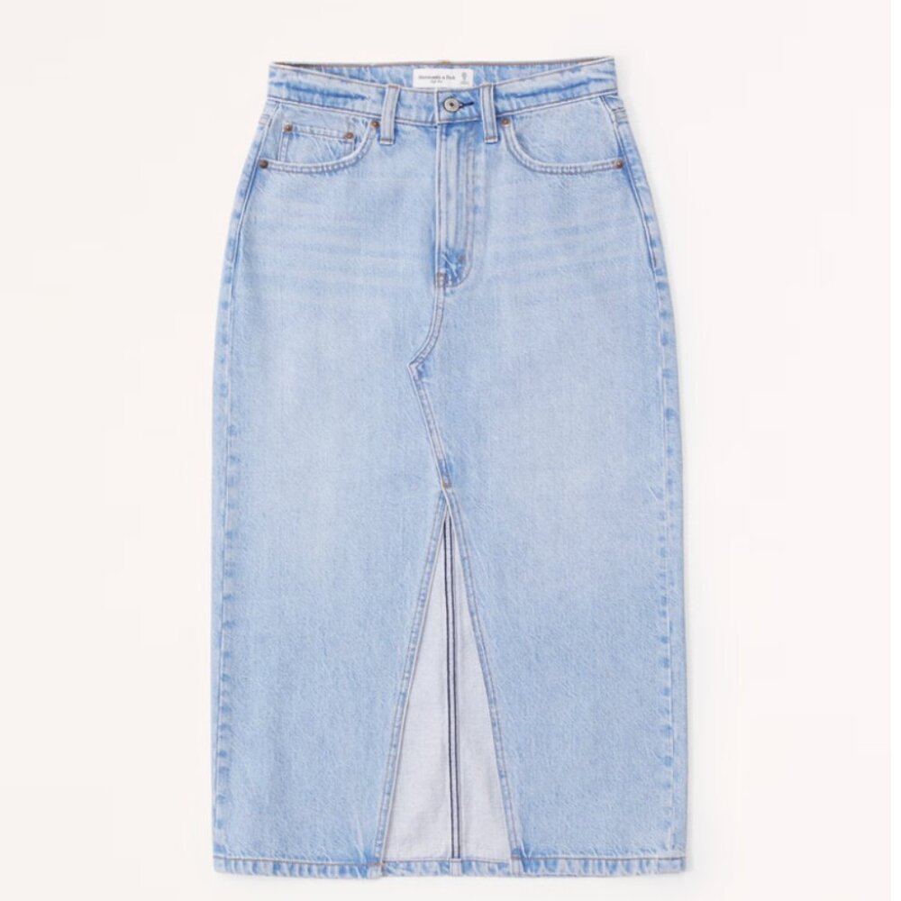 ABERCROMBIE NWT MIDI DENIM SKIRT PETITE